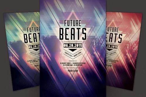 未来节拍传单海报模板 Future Beats Flyer Template