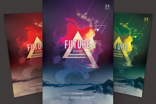 未来的会议传单海报模板 Future Sessions Flyer Template