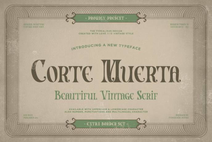 维多利亚时代经典复古英文衬线装饰字体 Ilhamtaro - Corte Muerta