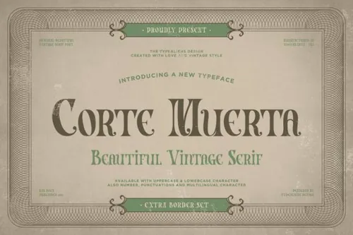维多利亚时代经典复古英文衬线装饰字体 Ilhamtaro - Corte Muerta