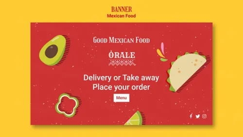 墨西哥鸡肉卷快餐饮食美食宣传海报广告PSD模板素材 Mexican food post template