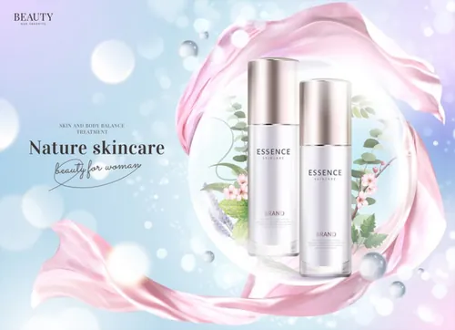 Ai矢量天然精华护肤化妆品海报Cosmetic vector Poster