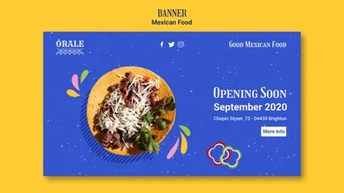 墨西哥鸡肉卷快餐饮食美食宣传海报广告PSD模板素材 Mexican food post template