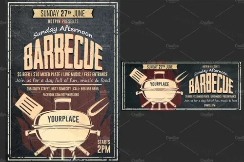 BBQ烧烤海报模版 Barbecue-BBQ Flyer Template