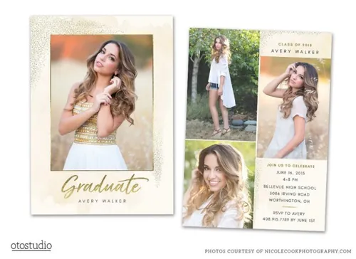 毕业宣传海报模版 Graduation Announcement Senior Card