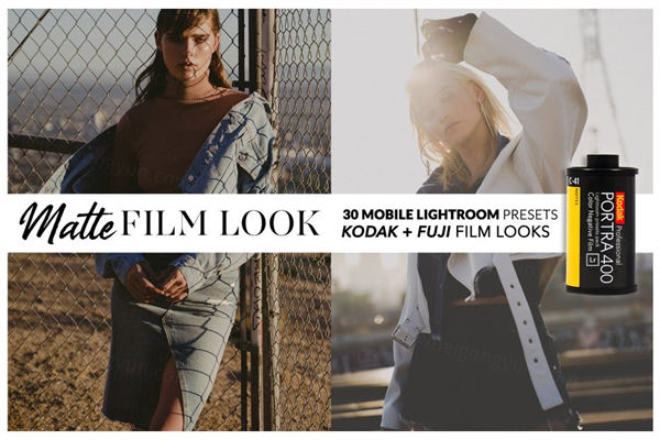 时尚复古哑光风格lightroom人像预设MATTE FILM Mob