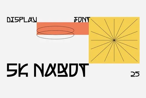 潮流未来派工业古典科幻几何无衬线英文装饰字体 SK Nago