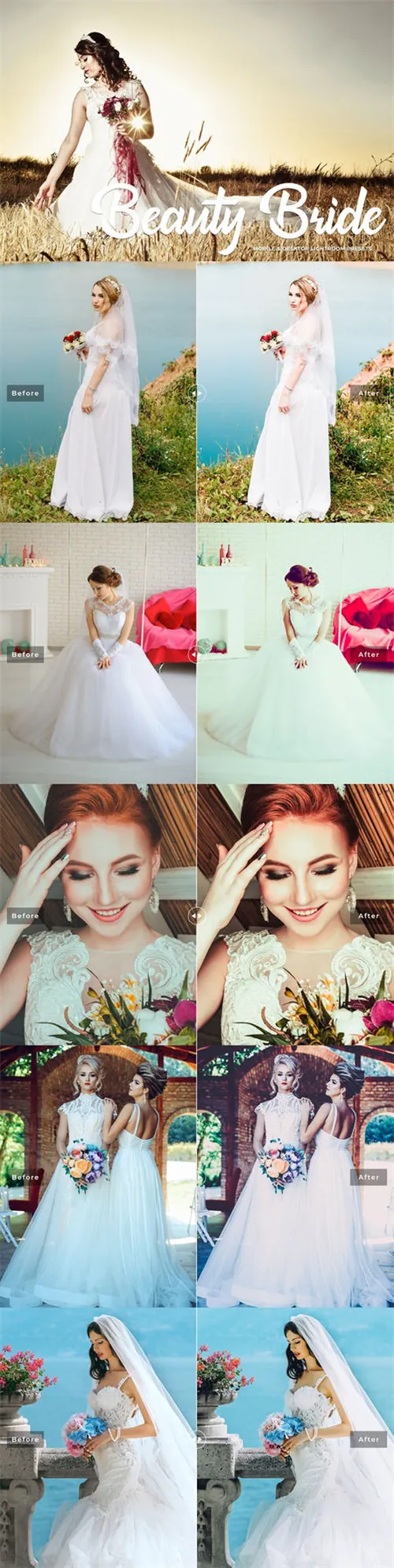 户外阳光婚纱摄影滤镜 人像预设Beauty Bride