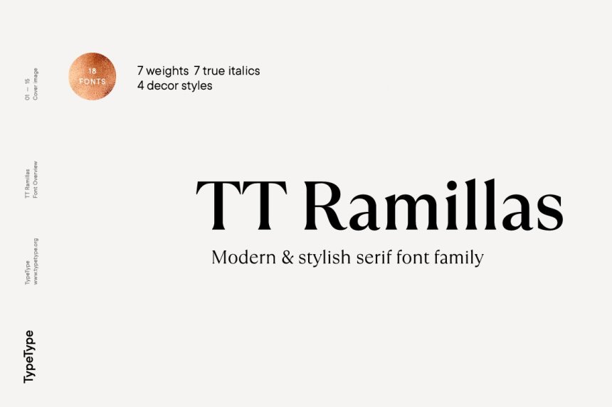复古优雅的花式时尚英文衬线字体 TypeType - TT Ramillas Font Family