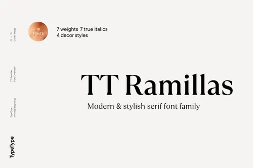复古优雅的花式时尚英文衬线字体 TypeType - TT Ramillas Font Family