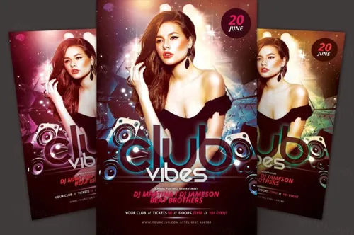 俱乐部音乐海报模板 Club Vibes Flyer Template