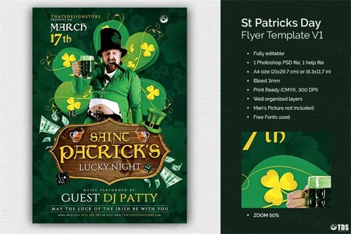 圣帕特里克斯节日海报 Saint Patricks Day Flyer