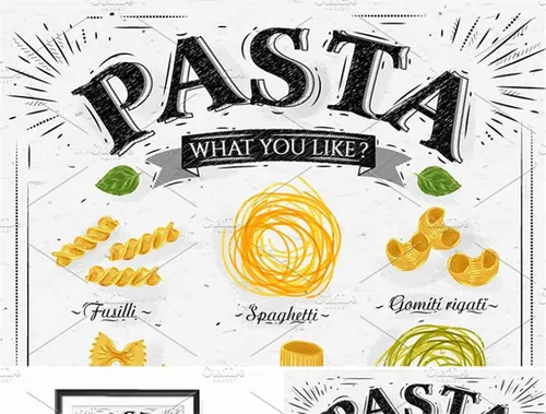意大利面面馆海报模型 Pasta Poster