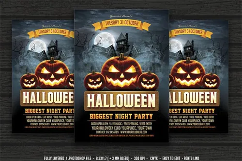 万圣节海报模板 Halloween Flyer