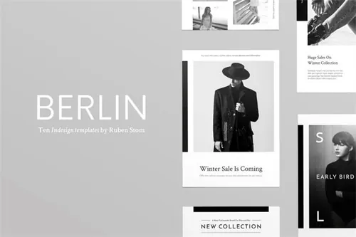 高端精美黑白海报模板 Berlin Flyer Templates
