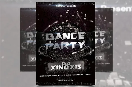 舞蹈俱乐部聚会海报模板 A3 Dance Club Party Poster