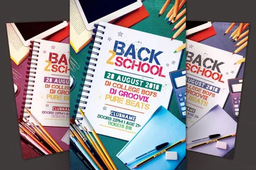 返校海报模板 Back to School Flyer Template