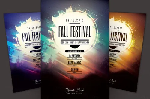 秋季节日传单模板 Fall Festival Flyer Template