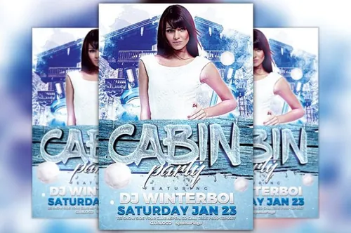 机舱派对传单模板 Cabin Party Flyer Template