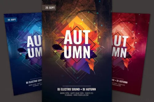 秋天海报模板 Autumn Flyer Template