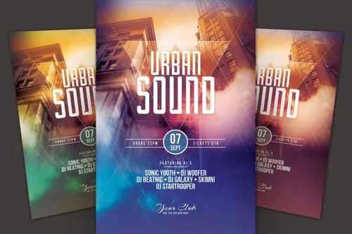 城市声音传单模板 Urban Sound Flyer Template