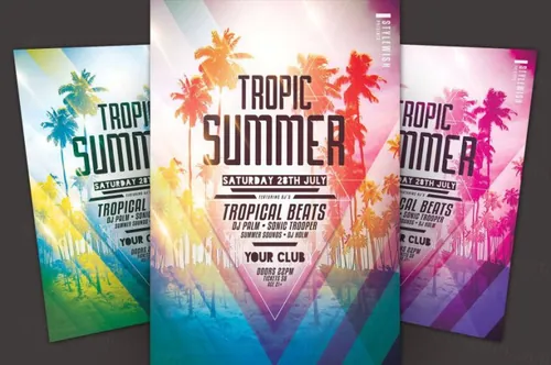 热带夏天海报模板 Tropic Summer Flyer Template