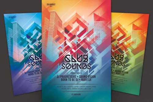 俱乐部音乐海报模板 Club Sounds Flyer Template