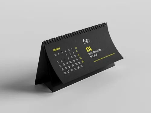桌历台历日历设计提案样机PSD模板 DL desktop calendar mockup