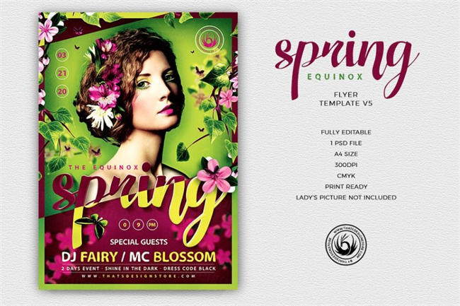 春分传单PSD V5 Spring Equinox Flyer