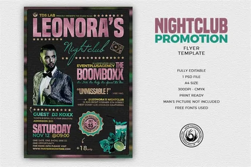 夜店促销传单模板 Nightclub Promotion Flyer