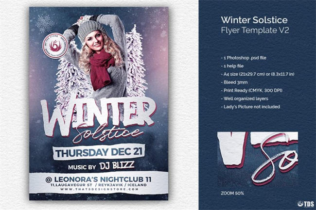冬至传单PSD V2 Winter Solstice Flyer