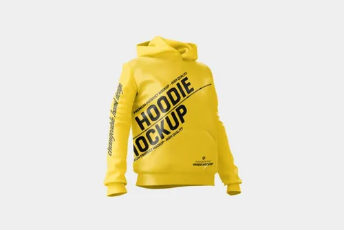 女士连帽衫卫衣服饰设计贴图展示样机PSD模板 Women hoodie mock up