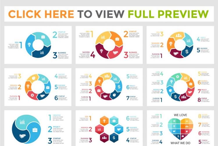 多样式信息图表类型幻灯片模板合集 DIAGRAMS – Fr