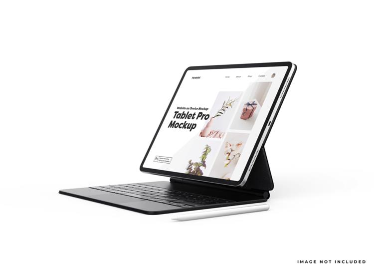 Apple iPad Pro带有键盘的平板电脑Web UI设