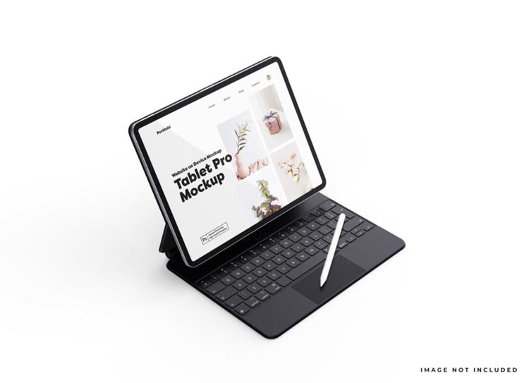 Apple iPad Pro带有键盘的平板电脑Web UI设