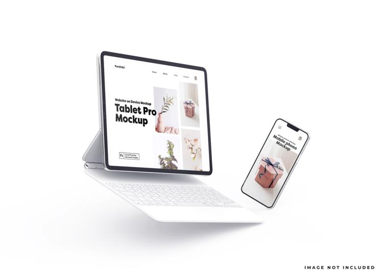 Apple iPad Pro带有键盘的平板电脑Web UI设