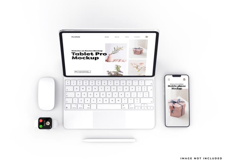 Apple iPad Pro带有键盘的平板电脑Web UI设