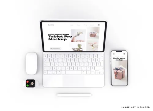 Apple iPad Pro带有键盘的平板电脑Web UI设