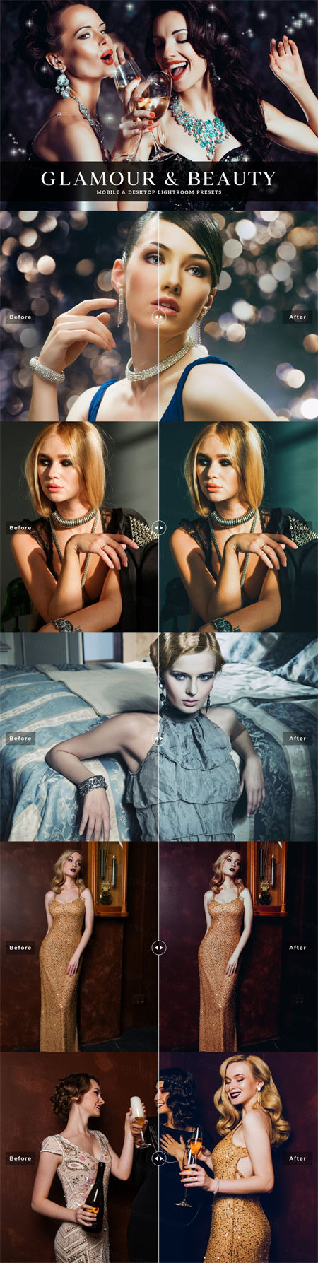 高端聚会人像摄影滤镜人像预设Glamour  Beauty