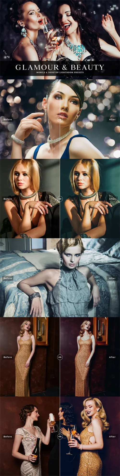 高端聚会人像摄影滤镜人像预设Glamour  Beauty