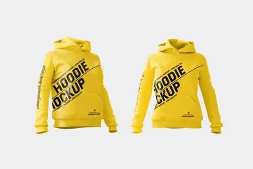 女士连帽衫卫衣服饰设计贴图展示样机PSD模板 Women hoodie mock up