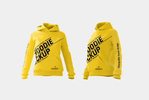 女士连帽衫卫衣服饰设计贴图展示样机PSD模板 Women hoodie mock up