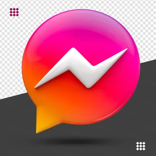 三维立体LOGO图标素材 Messenger 3d icon instagram color isolated