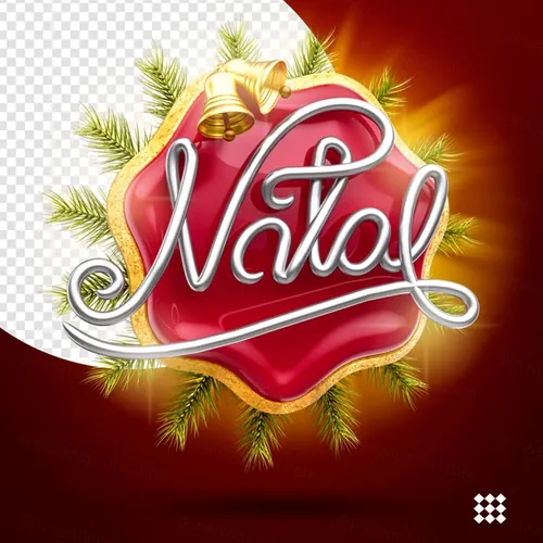 三维立体圣诞节LOGO图标素材 3d christmas logo for composition isolated