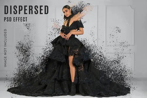 潮流图像弥散消失特效处理滤镜PS置换模板素材 Dispers