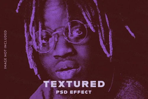 复古半色调网点印刷颗粒纹理图片特效处理滤镜PS置换模板素材