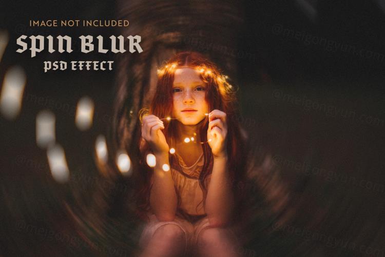 潮流旋转模糊颗粒纹理图片迷幻特效处理滤镜PS置换模板素材 S