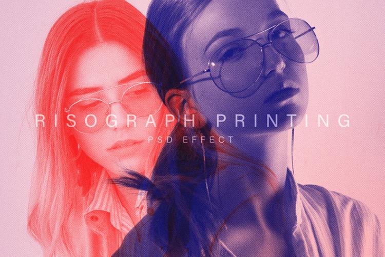 潮流彩色多重曝光颗粒纹理图片特效处理滤镜PS置换模板素材 R