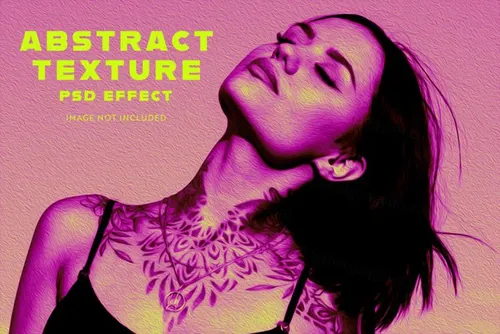 潮流复古油画质感图片特效处理滤镜PS置换模板素材