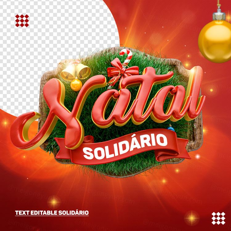 三维圣诞节促销装饰立体图标素材 3d christmas ball logo with stars